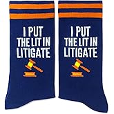 EJGFS I Put The Lit In Litigate-Fun Novelty Socks for Lawyers, Legal Professionals, or Anyone Who Loves Legal Humor, Gift for Legal Graduates, Birthdays, or Special Occasion.(227)