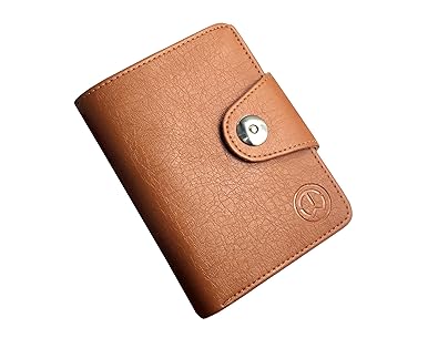 Tnw Bi-Fold Tan Leather Hand Crafted Wallet With Magnetic Flap For Women And Girls
