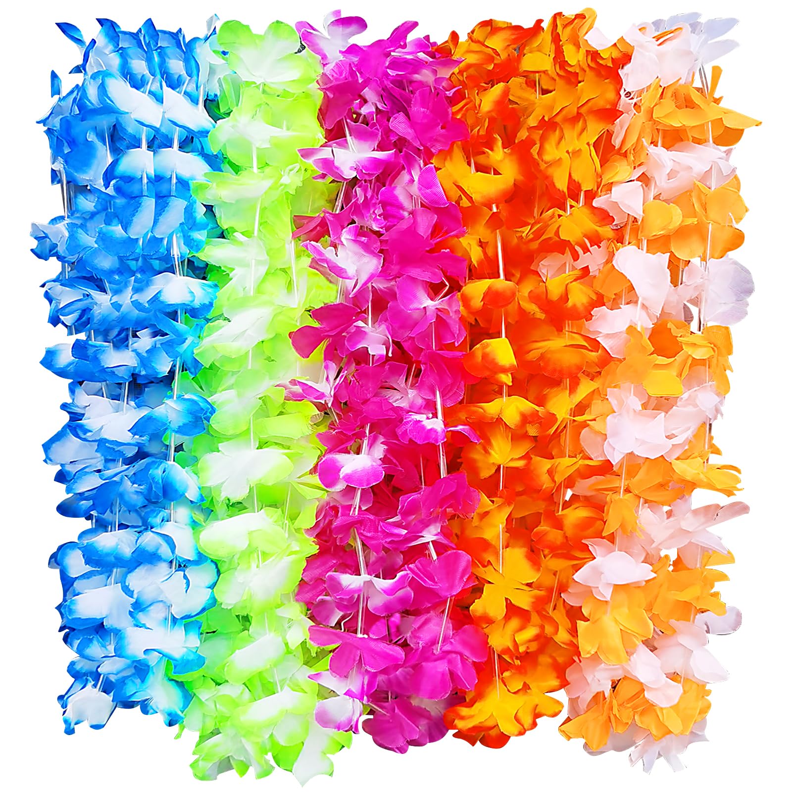 Ysimple Hawaiian Garland, Hawaiian Lei, Flower Garland Necklace for Beach, Tropical Theme Party Accessories Necklaces, Fancy Dress Garlands, Hawaii Decorations, Wedding, Bar, Party Supplies (20 Pcs)