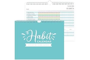 ORIENTAL BEAUTY PEARL Habit Tracker Journal - Habit Tracker Calendar with Spiral Binding–Undated Weekly and Monthly Habit Tracker Planner to Boost Productivity with Habits Goals, 12Months, 8.5"x11”