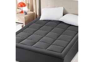 Bedsure Grey Queen Mattress Pad Cover - Breathable Cotton Mattress Protector, Quilted Bed Topper with 8-21 Inches Deep Pocket
