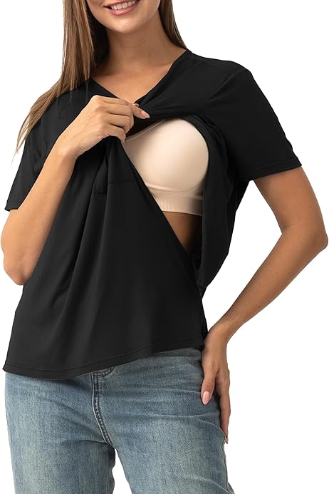 Nursing Summer Tops Breast Feeding Shirts Women Breastfeeding