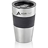 Adir Stainless Steel Tumbler - Insulated Coffee Mug With Lid and Rubber Handle For Grab & Go Daily Use, Travelling, Camping, 