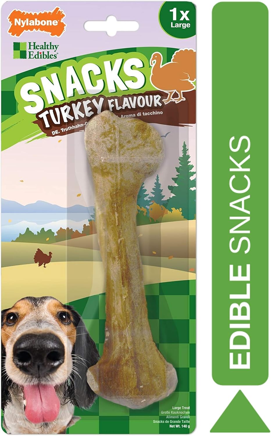 Nylabone Healthy Edibles Dog Snack Treat Turkey Flavour 1 Piece Large For Dogs Up To 23 Kg Amazon Co Uk Pet Supplies