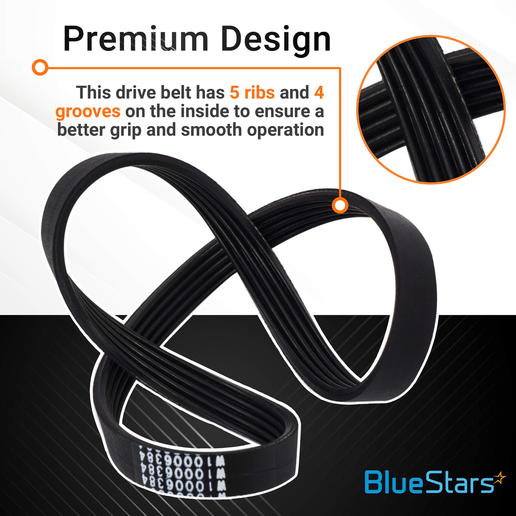 BlueStars W10721967 Washer Pulley Clutch Kit & W10006384 Drive Belt – Compatible for Whirlpool Kenmore Maytag - Replaces W10006356 W10006354 PS10057144 W10326374 AP6014712 WTW5000DW1 MVWX655DW1