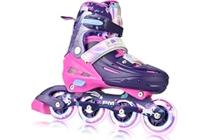 2PM SPORTS Inline Skates for Kids Boys Girls Ages 5-8 8-12 3-5 4-8 6-12 with Light Up Wheels, Adjustable Children's Roller Skates Blades for Toddler Beginner Youth Indoor Outdoor