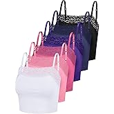 Bencailor 6 Pcs Women's Lace Camisole Spaghetti Strap Bralettes Crop Tops Half Cami Bandeau Tank