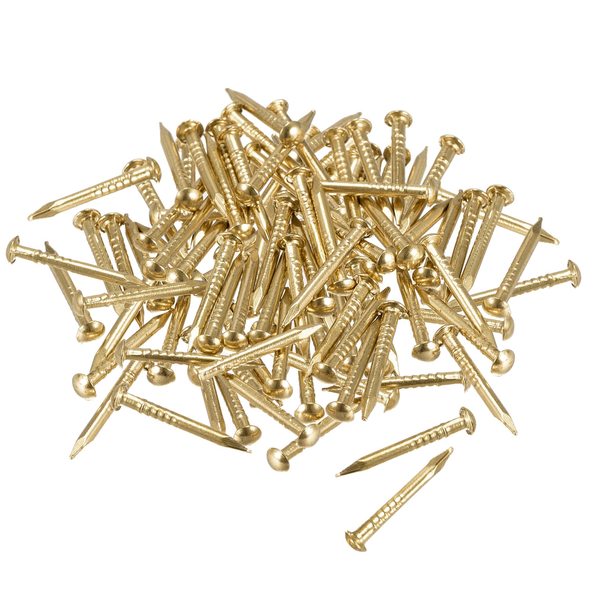 sourcing map Small Tiny Brass Nails 1.5x15mm for DIY Decorative Pictures Wooden Boxes Household Accessories 100pcs
