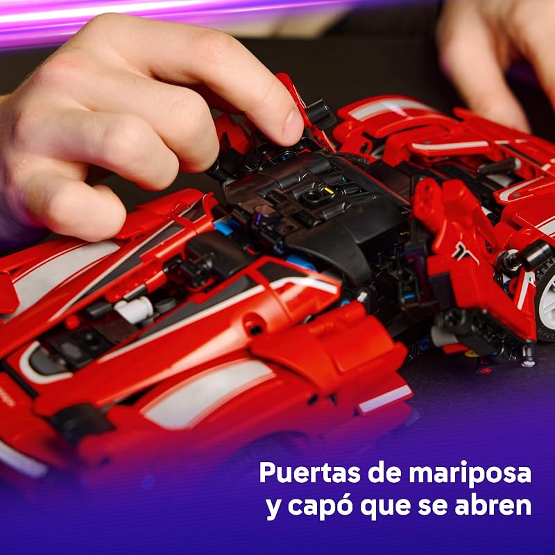 Technic Ferrari FXX K - Modelo de Carro de Corrida de Brinquedo com Motor V12, Diferencial e Pistões Móveis - Presente para Meninos e Meninas 10+ Anos 42212