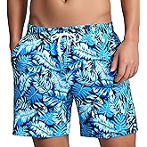 MADHERO Mens Swim Trunks Vintage Floral Quick Dry Beach Shorts Bathing Suit with Mesh Lining