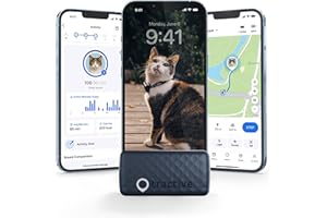 Tractive Smart Cat GPS Tracker | Real-Time Location & Wellness Monitoring for Cats 6.5 lbs+ | Territory & Location History | 