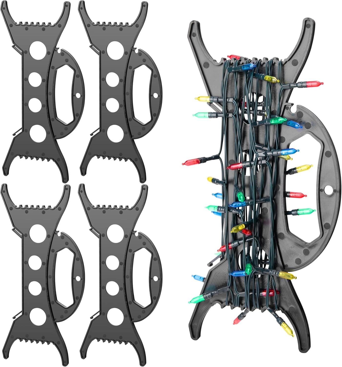 Holiday Décor Storage - codree 4 PCS All Purpose Light Storage Holder-11.8Inch Christmas Light Cord Wind Up Storage Organizer-Holiday Light Storage for Tree Lights Extension Cord Garland
