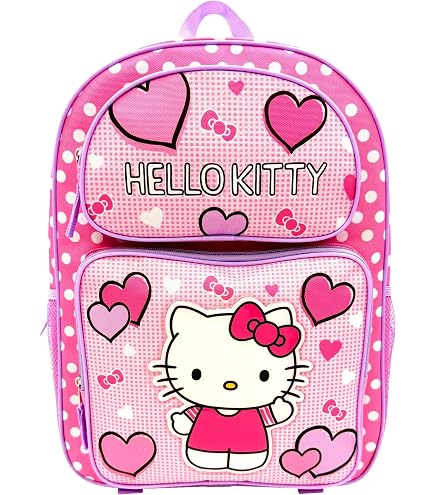 AI ACCESSORY INNOVATIONS Sanrio Hello Kitty Apples and Bows Sequin with PVC Bow Zipper Pull School Travel 16