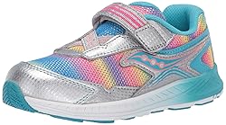 Saucony Ride 10 Jr Running Shoe, Silver Multi, 4 US