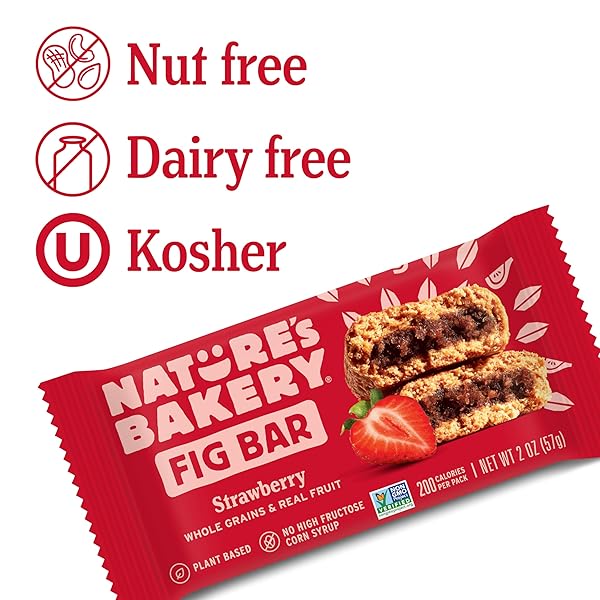 NATURE’S BAKERY WHOLE WHEAT FIG BARS, REAL FRUIT, STRAWBERRY, 12 TWIN PACKS