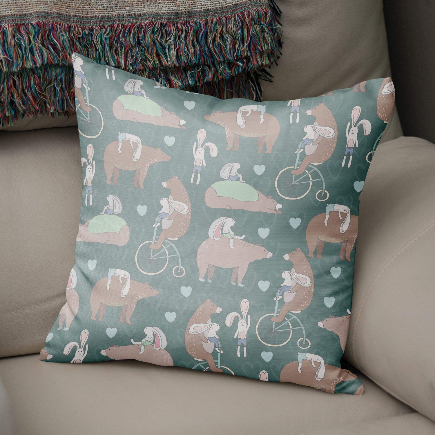 Bonamaison Decorative Cushion Cover Random Pattern, Throw Pillow Covers, Home Decorative Pillowcases for Livingroom, Sofa, Bedroom, Size:50x50 Cm - Designed and Manufactured in Turkey