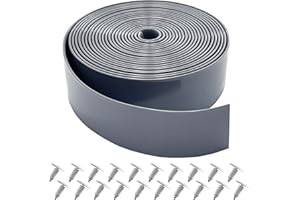 Lumpro Vinyl Straps for Patio Chair Repair Kit 2'' Wide 20 Ft Long Replacement Straps + 20 Free Rivets for Outdoor Lawn Furniture Chaise Lounge Repair (Grey)