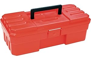 Akro-Mils 12-Inch ProBox Plastic Toolbox for Tools, Hobby or Craft Storage Toolbox, Model 09912, (12-Inch x 5-1/2-Inch x 4-Inch), Red