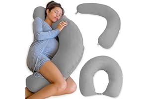 PharMeDoc Body Pillow - Nursing Pillow, Pregnancy Pillow for Sleeping, Side Sleeper - Breastfeeding Pillow, Pregnancy Must Ha