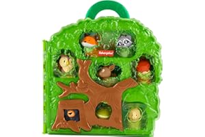 Fisher-Price Little People Toddler Toy Forest Friends Carry Case Playset with Animal Figures for Pretend Play Kids Ages 1+ Years