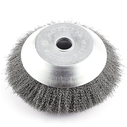 Rundbuerste fuer Motorsense 200 x 25,4 MM Kegel Unkrautbuerste Wildkrautbuerste Welldraht weich