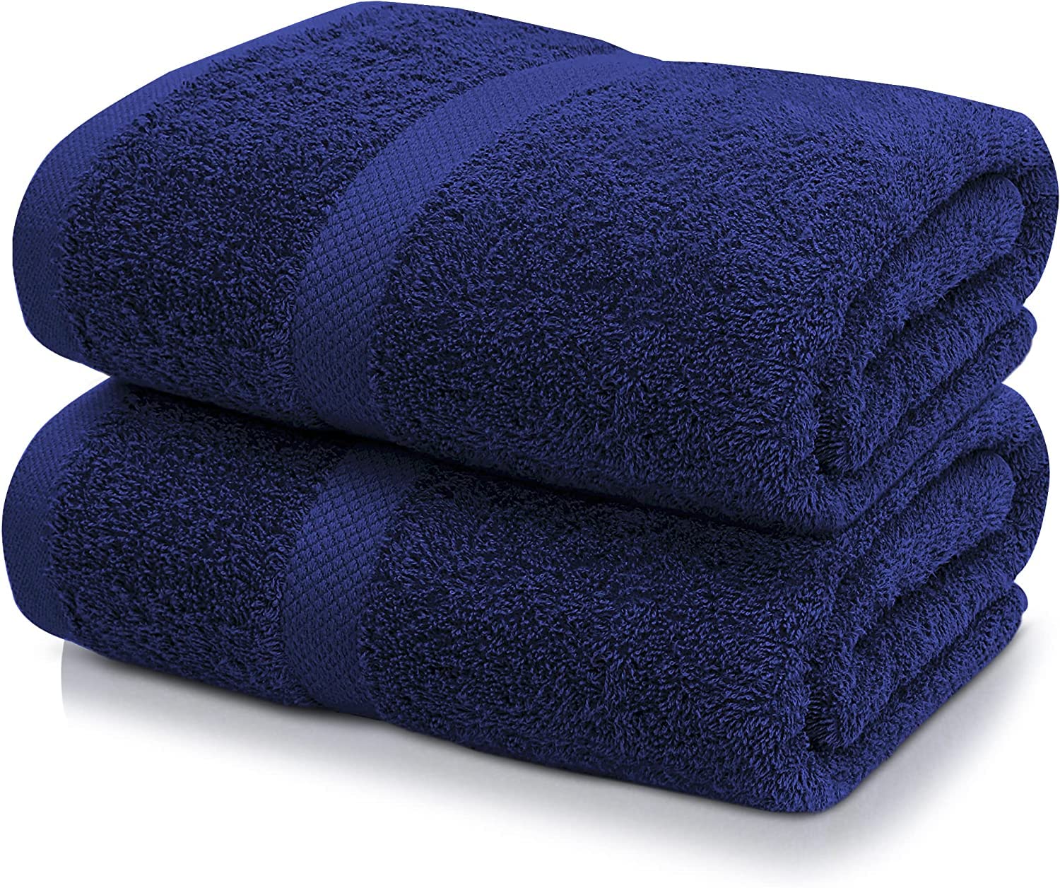Textile Do 2 X Large Super Jumbo Bath Sheet Towels (Size: 85 x 165 cm)100 Percent Egyptian Cotton Big Bath Sheets Super Absorbent and Quick Dry Body Wrap Towel (Navy Blue, Cotton)