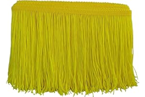 MONIDOOR Chainette Fringe Trim 6 Inch 10 Yards Tassel Fringe Trim for Sewing Craft DIY Decoration(928 Neon Yellow)
