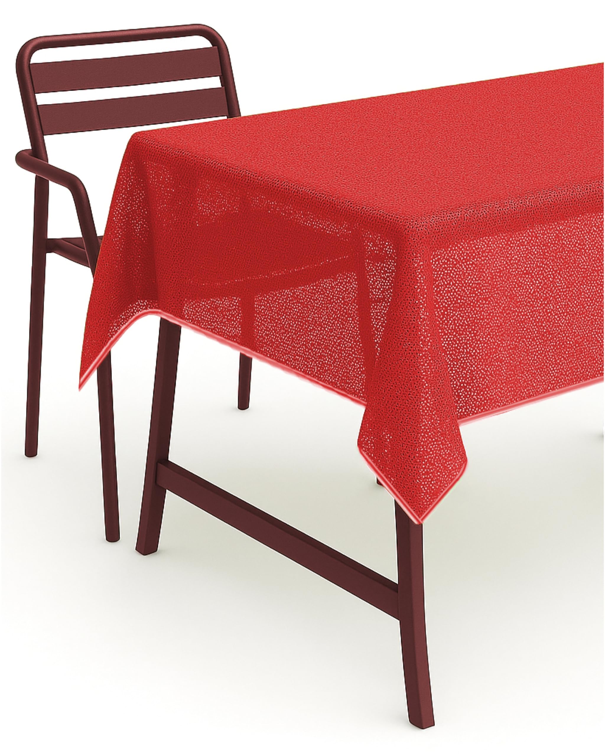 TextilDepot24 Tablecloth Garden Cloth with Hem Washable Weatherproof Table Cover Balcony Patio (Red, 130 x 220 cm)