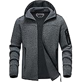 BANTREK Men's Fleece Lined Jacket Full Zip Lightweight Soft Warm Jacket with Zip Pockets Winter Outdoor Casual Coat