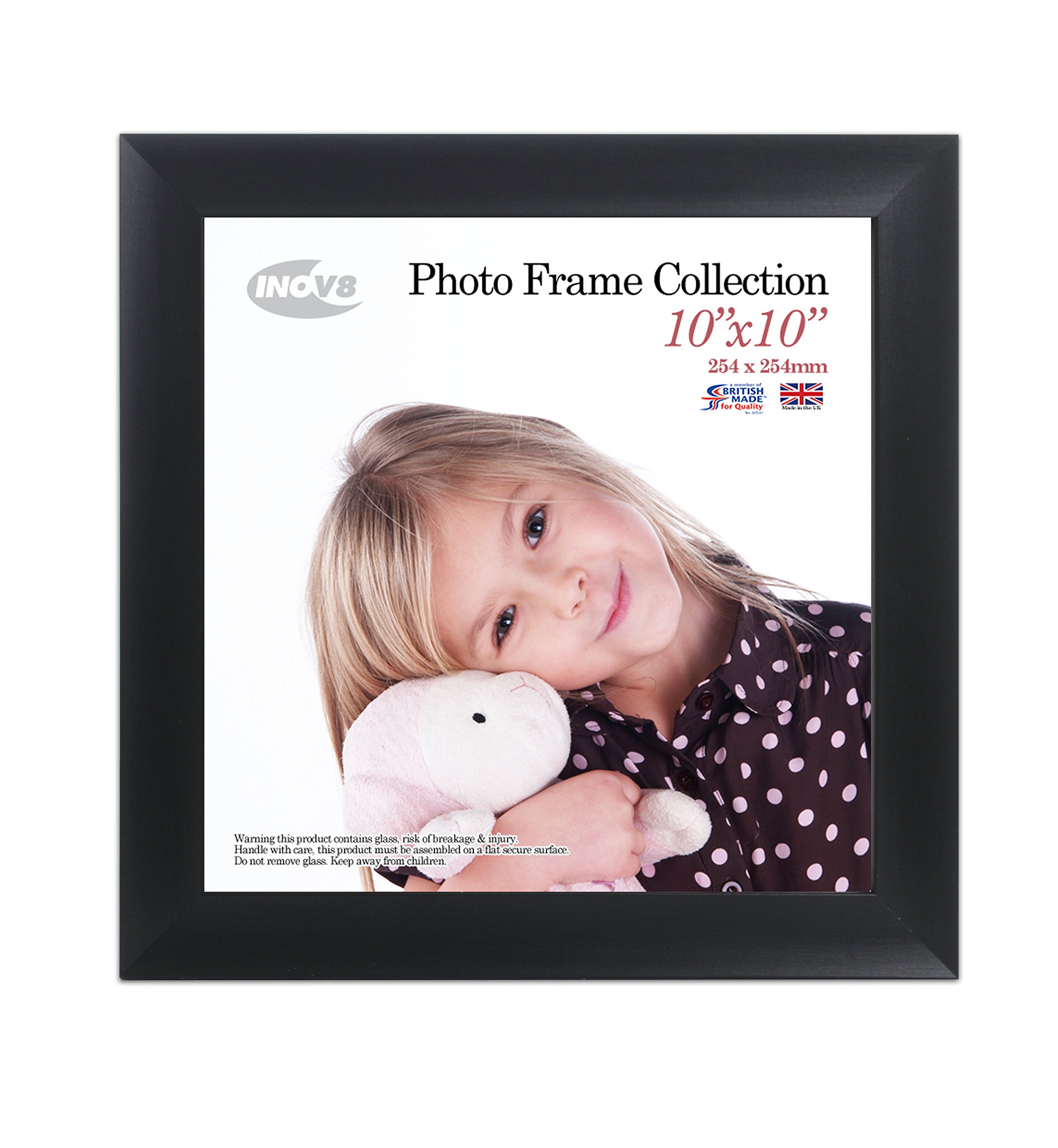 Inov8 Framing Photo Frame Scoop Black 10x10 1PK, Wood, 10x10 inch