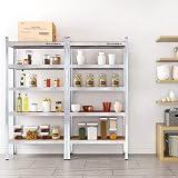 SONGMICS 5 Tier Heavy Duty Shelving Unit 875kg Garage Basement Storage Silver view 7