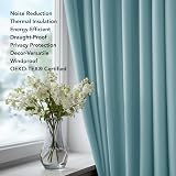 Deconovo Eyelet Curtains Thermal Insulated Ring Top Blackout Sky Blue 140x180 1 view 9