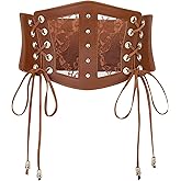 XZQTIVE Lace Corset Belts for Women Elastic Stretchy Tied Waspie Wide Cinch Waist Belt for Dress