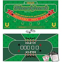 Double Sided Poker Mat 36”x72”Blackjack Table Topper, Casino Felt