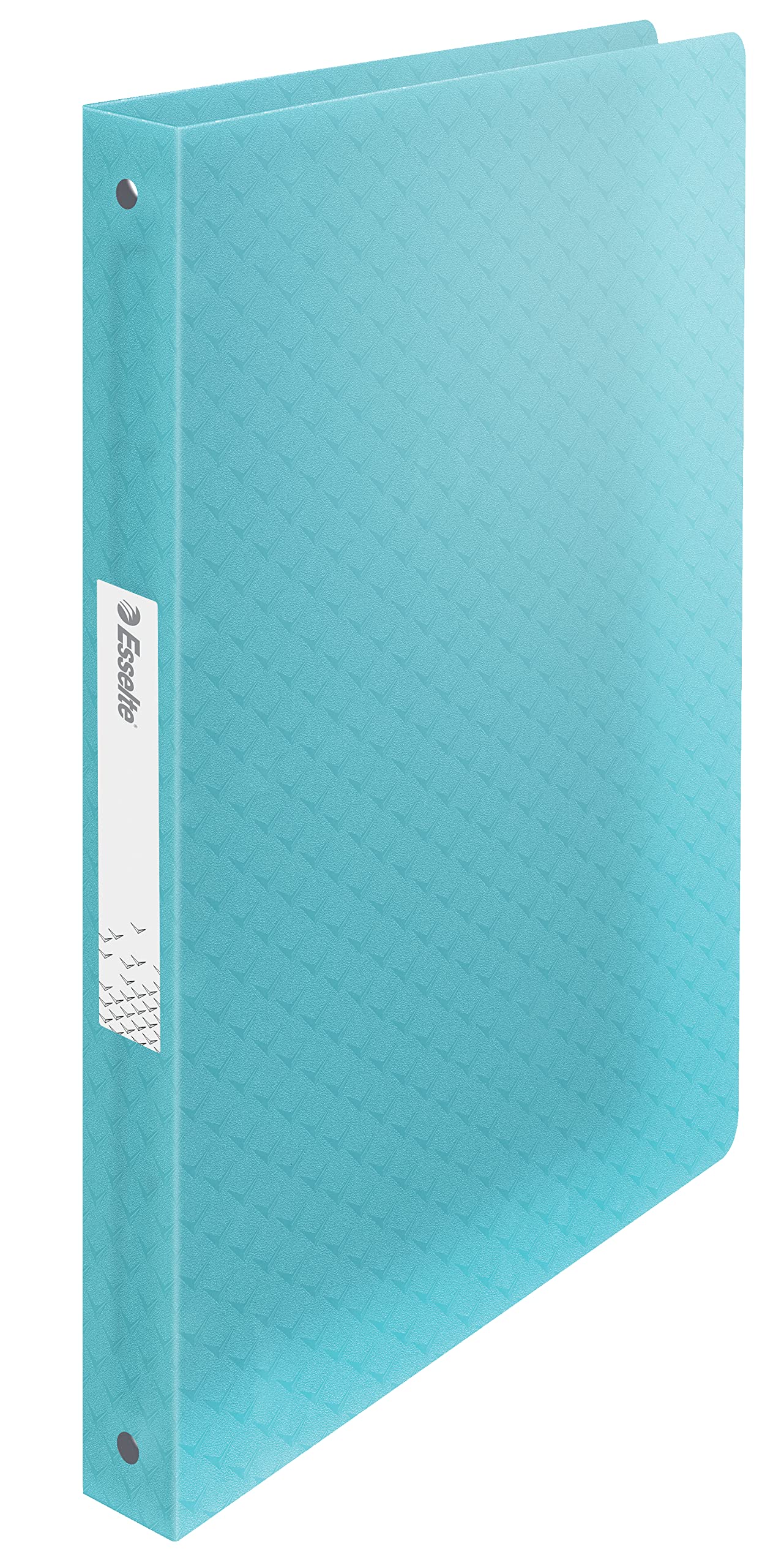 Esselte Ring Binder, 140 Sheet Capacity, 25mm Spine, 4 Ring A4 Folder, Soft Cover File, Home/Office Use, Embossed Pattern, Colour'Breeze Range, Blue, 626247