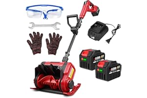 ONEVAN Snow Shovel, 20V | 12-Inch Cordless Snow Blower, Electric Snow Shovel with 2PCS 6.0Ah Batteries & Quick Charger, Battery Powered Snow Blower with Non-Slip Base & Adjustable Handle