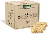Log Barn Natural Firelighters Box of 500 for Wood Burners BBQ Pizza Ovens