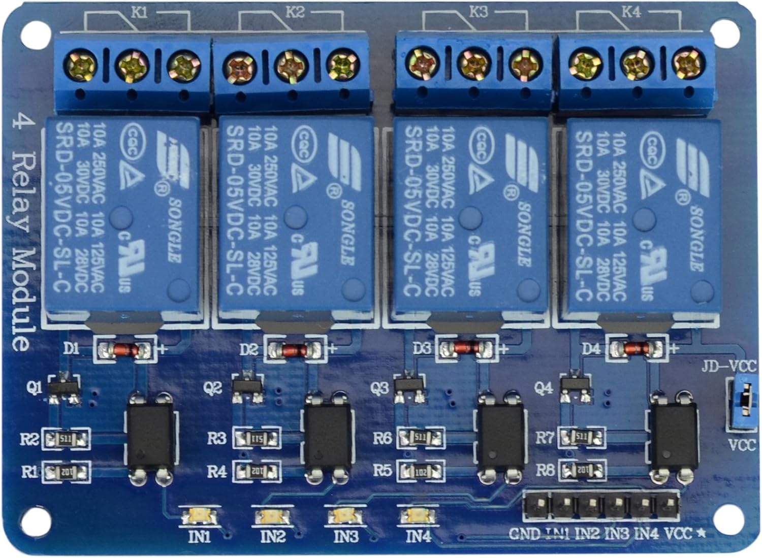 Excelity4 Channel DC 5V Relay Module for Arduino Raspberry Pi DSP AVR PIC ARM