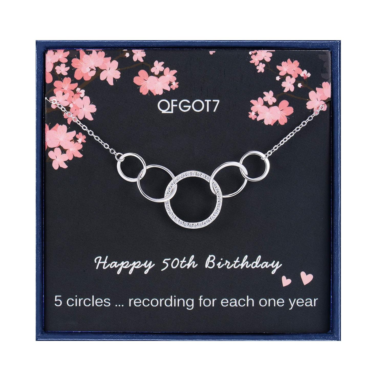 Buy Ofgot7 50th Birthday Gifts For Women 50th Birthday Gift Ideas Sterling Silver 5 Circle Cz Necklace For Her 5 Decade Jewelry 50 Years Old Mothers Day Jewelry At Amazon In