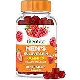 Lifeable Multivitamin for Men Gummies | VIT A, C, D, E, B1, B2, Niacin, B5, B6, Folate, B12, Biotin, Iodine, Zinc, Chromium, Ginseng, Lycopene, Inositol | Mens Multivitamins Gummies | 90 Gummies