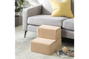 Zinus OLB-PS-1713 2 Step Comfort Pet Stairs/Pet Ramp/Pet Ladder, Extra Small,Beige