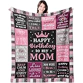 Mosslink Mom Birthday Gifts from Daughter Son, Birthday Gifts for Mom/Mother, Gifts for Moms Birthday Unique, Happy Birthday Mom Gift Ideas Blanket 60"x50"