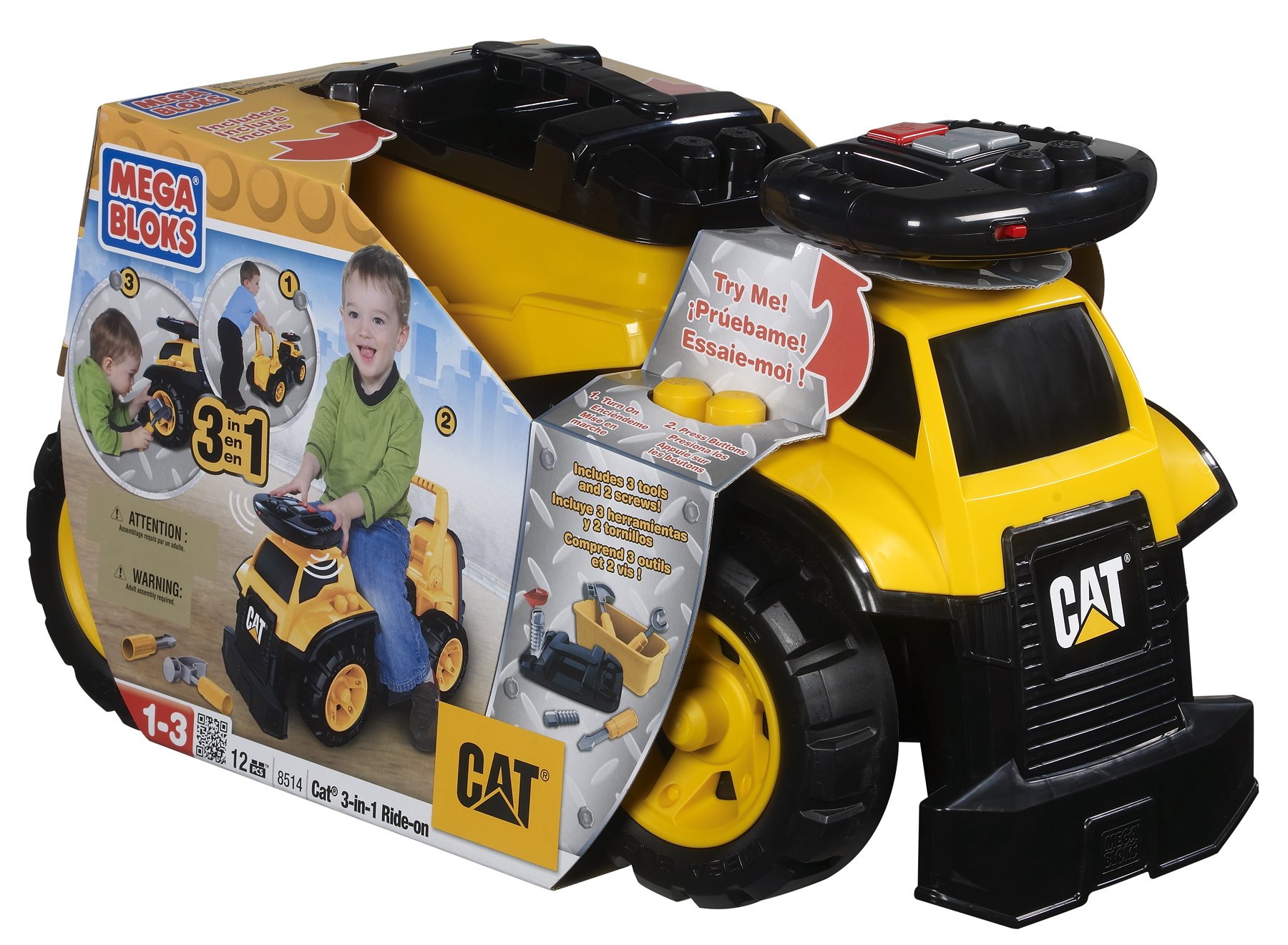 mega bloks 3 in 1 ride on dump truck