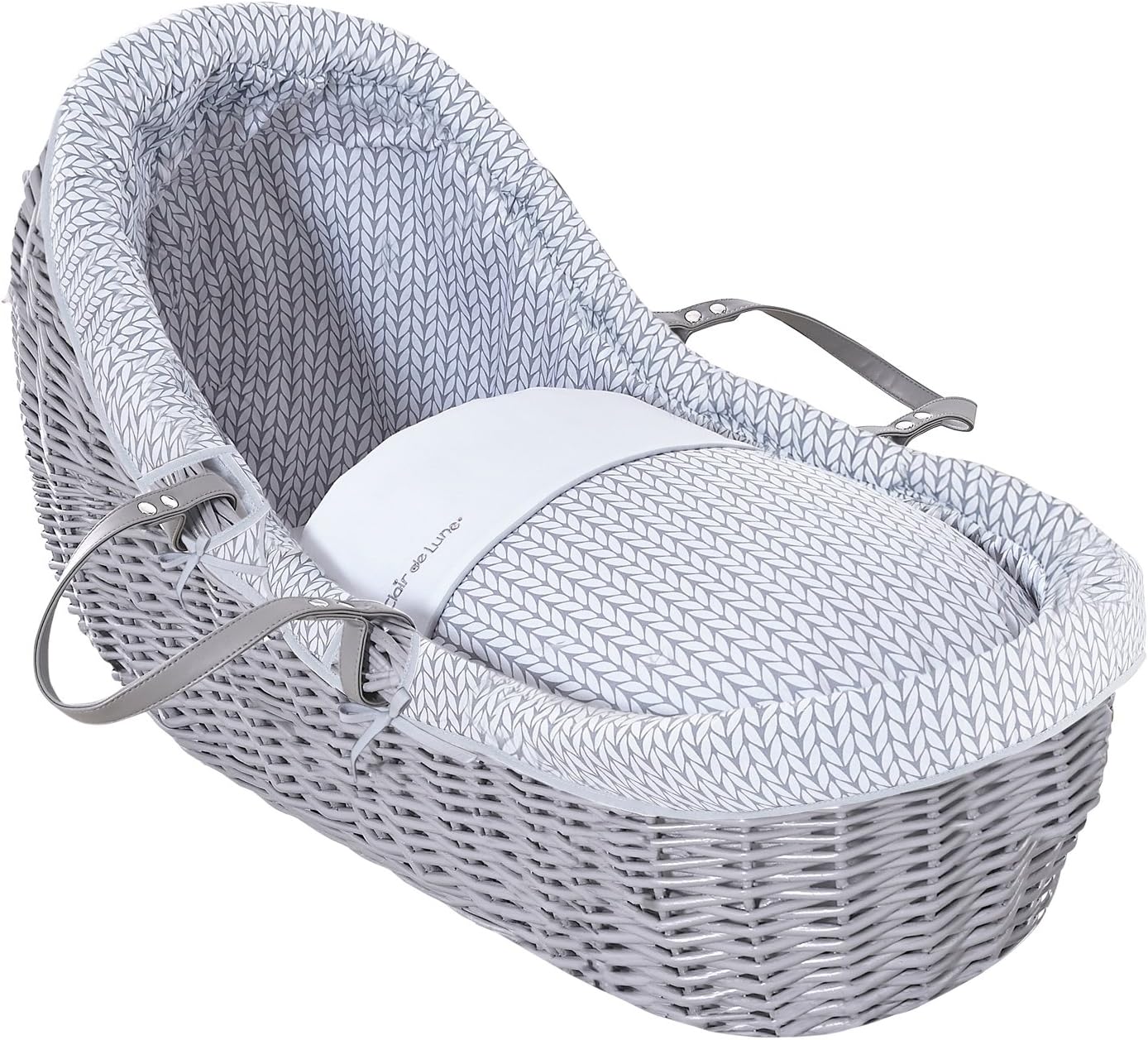 Clair de Lune Barley Bébé Grey Willow Bassinet, Grey