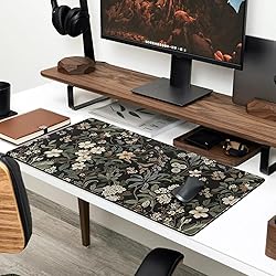 Floral Desk Pad Leaves Vintage Aesthetic Desk Mouse
