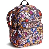 Vera Bradley Women's Premium Cotton Large Bancroft Backpack, Colorful Bouquet, One Size