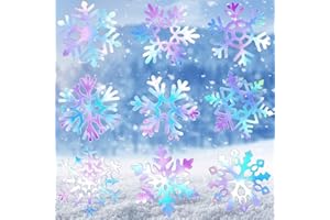 Dianelhall 45 Pcs Winter Cutouts Decoration Snowflake Cutouts Winter Classroom Bulletin Board Decor with Glue Point Dot Christmas Snowflake Paper Cutouts Holiday Party Wonderland Decor(Laser Style)