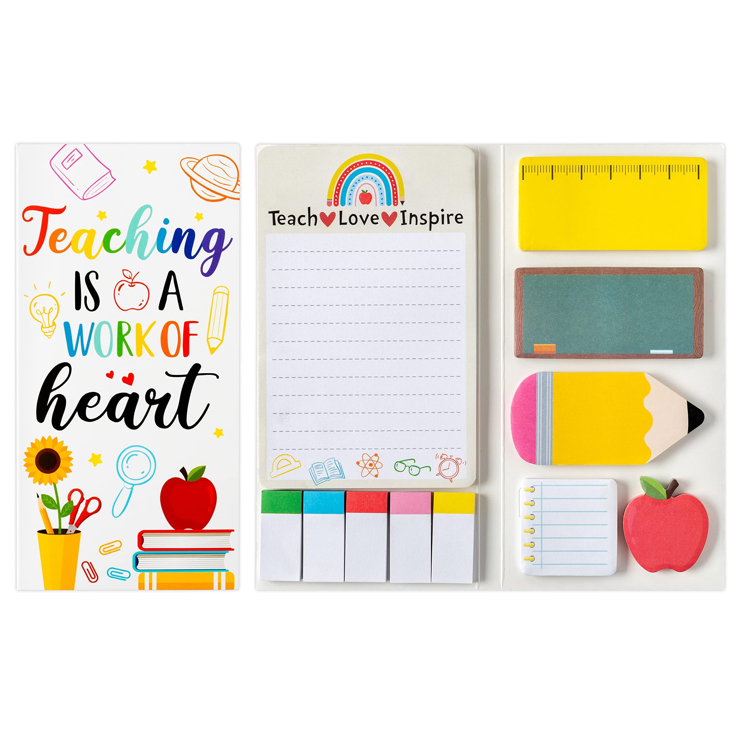 TirEurt 550 Sheets Teacher Sticky Notes Set Teacher Appreciation Gifts Bundle Writing Memo Pads Classroom Self-Stick Notes Pads Classroom School Supplies Page Marker Gift for Teacher Student