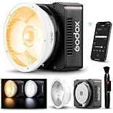 Godox ML40Bi 40W Bi-Color LED Video Light, 2800K-6500K, 28000 Lux, USB-C | 40W portable bi-color COB light with 28,000 lux, 42min runtime, CRI/TLCI 96, 11 FX, Bluetooth, NFC and USB-C charging.