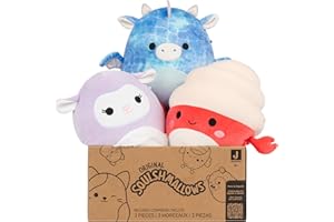 Squishmallows Original Mystery 3-Pack (8-Inch) – Official Jazwares Plush (Medium-Sized)